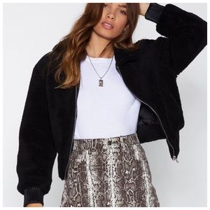 NASTY GAL Teddy Bear Coat Sherpa Jacket NWT Size Large